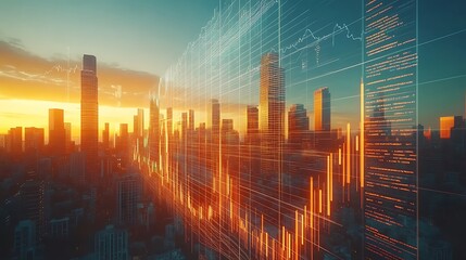 Obraz premium Analyze urban growth trends through data visualization