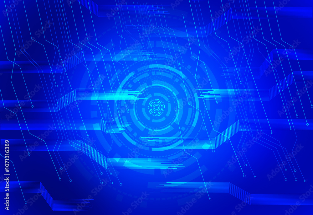 Aufkleber abstract geometric background connecting dots as plexus in blue. tech circle and technology backgrou