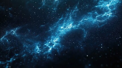 Naklejka premium Abstract blue nebula with stars.