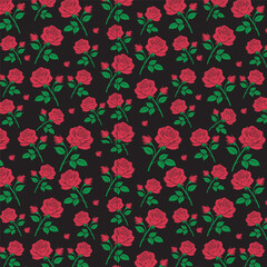 Seamless, floral, Rose Flower, Pattern Design