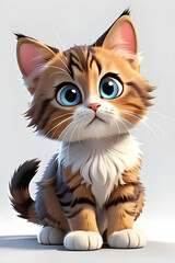 Funny ginger cat. On a light background. Stylized illustration.