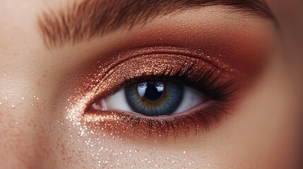 Fototapeta premium Close-Up of Sparkling Eye Makeup