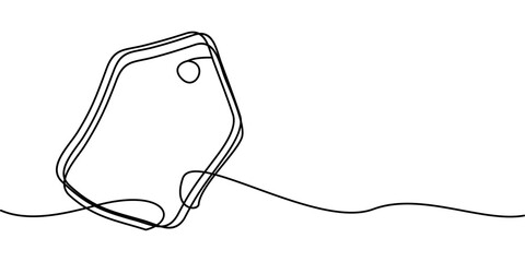 continuous line drawing of tag line symbol. abstract line art illustration