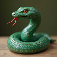 Fototapeta premium green wooden snake