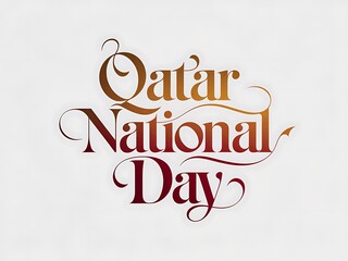 Ornate Text Graphic for Qatar National Day