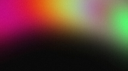 Smooth color gradient grainy backdrop design. Abstract purple pink red orange green noisy gradient, vibrant color flow, glowing, bright, shine, noise texture, website header design, banner, poster