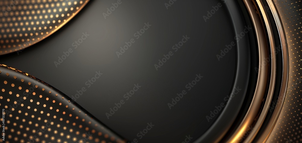 Poster elegant abstract background featuring smooth gold curves and dotted patterns, perfect for modern des