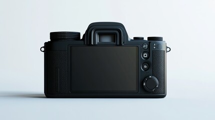 Professional camera on a minimalist background