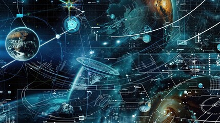 Future Universe Concept Map - a visionary and imaginative visual. The concept map depicts a futuristic universe, illustrating innovative ideas and celestial elements in a captivating manner.