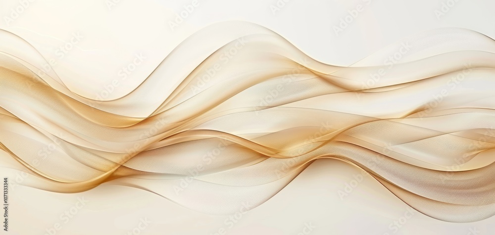 Aufkleber abstract waves of soft brown tones flowing elegantly across a light background, creating a sense of 