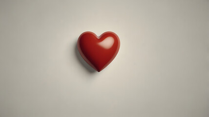 Fototapeta premium Minimalistic icon of a heart symbol for favorite and like on white background.