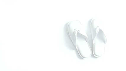 Fototapeta premium Minimalist White Slippers Representing Comfort and Wellness