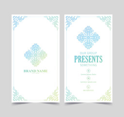 Gradient ornament pattern business card design