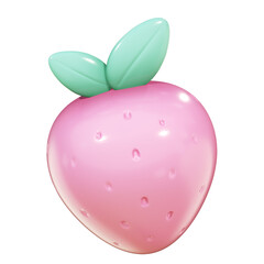 3D Strawberry Pastel Christmas Holiday Design