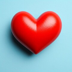 red heart on blue background