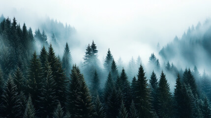 Fototapeta premium Misty forest serenity