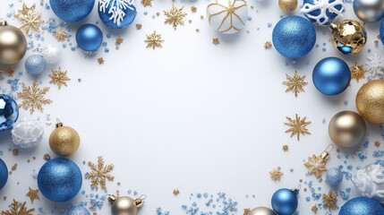 Festive Blue and Gold Holiday Decor Background