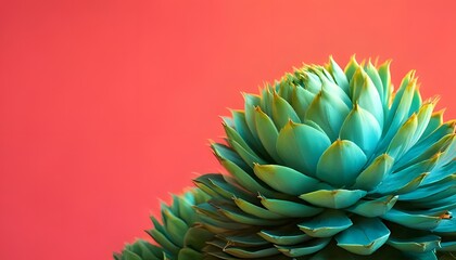 Fototapeta premium Close-up on botanical detail, vibrant colors, 3D illustration.