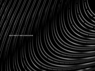 Abstract futuristic dark black background with wave design. Realistic 3d wallpaper with luxurious flowing lines. Perfect background for posters, websites, brochures, banners, applications, etc.