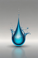 Fototapeta premium Minimalistic icon of a teardrop shape symbolizing water and fluidity on white background.