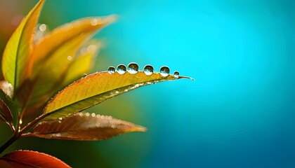 Fototapeta premium Dewdrops in nature, detailed macro with soft light, 3D illustration.