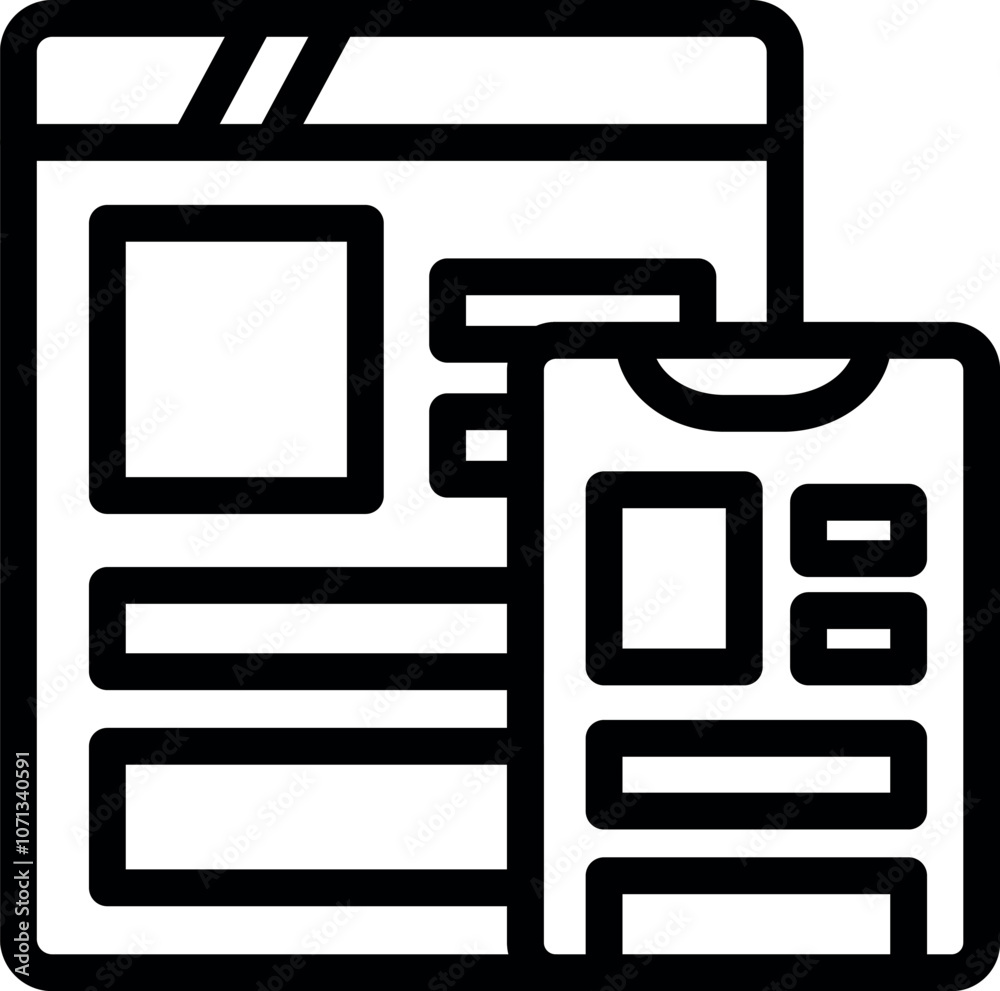Poster mobile web design process, creating user interface for website on smartphone, responsive design deve