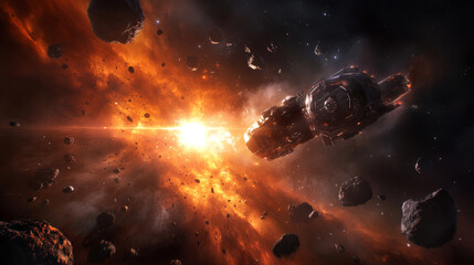 Fototapeta premium Cosmic collision adventure