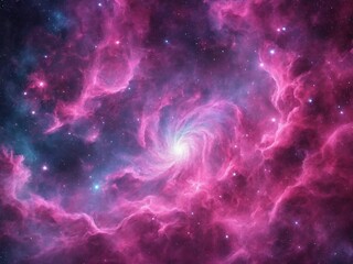 Bright Nebula Surrounded by Colorful Cosmic Clouds in Deep Space