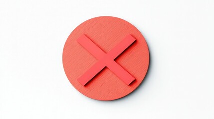 Obraz premium A circular red symbol featuring a prominent red 