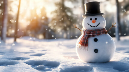 Fototapeta premium Charming snowman delight