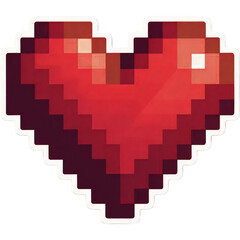 Obraz premium Pixelated heart with a red color sticker design