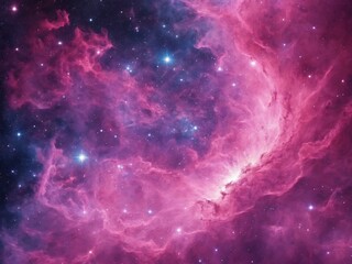 Bright Nebula Surrounded by Colorful Cosmic Clouds in Deep Space
