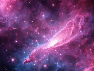 Bright Nebula Surrounded by Colorful Cosmic Clouds in Deep Space