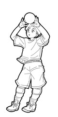 トスをする男の子のイラスト