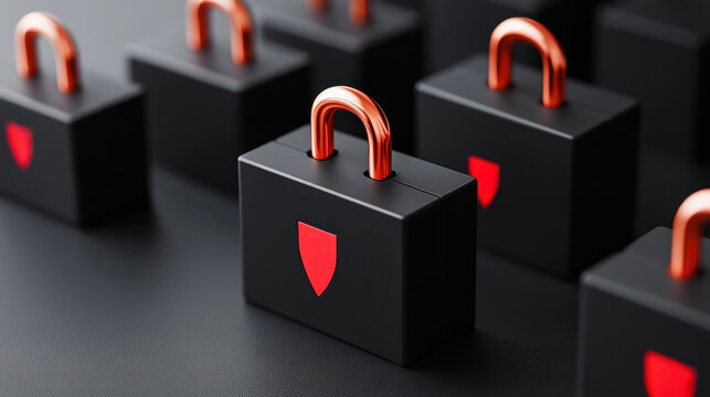 Black Padlocks Security Concept