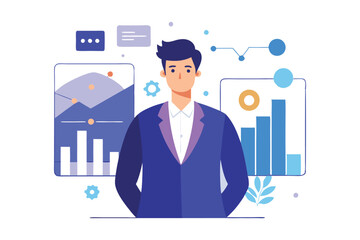 Confident businessman standing at podium, gesturing emphatically, leading a presentation on effective leadership skills.