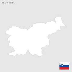 Fototapeta premium Slovenia map and flag vector art