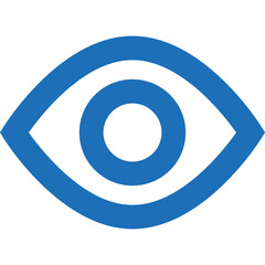 Obraz premium Simple Blue Eye Icon Symbolizing Vision and Awareness Used in Digital Applications, Highlighting Accessibility and Visual Focus in Design