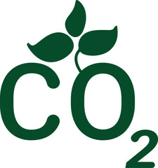 CO2 Emission Reduction Vector Illustration with Green Leaf Symbol