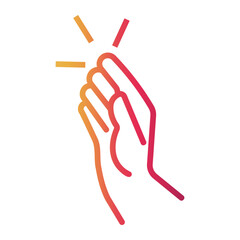 hands Line Gradient Icon