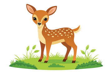 deer in the forest on a white vector illustration
