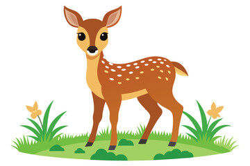 deer in the forest on a white vector illustration