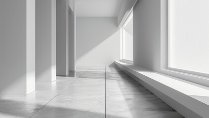 Obraz premium White Table on Grey Background for Product Display