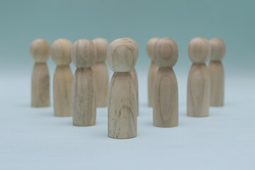 The leader in front leads a group of employees to victory, HR, Staff recruitment. The concept of...
