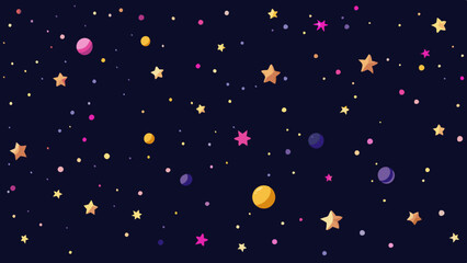 Fototapeta premium Black Background with Sequins and Sparkling Stars. Perfect for: New Year's Eve, Masquerade Parties