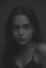 Fototapeta premium portrait of a woman with dark background 