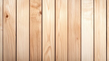 Fototapeta premium A close-up view of wooden planks arranged vertically, showcasing natural grain patterns and light tones.