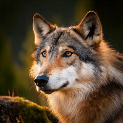 Obraz premium Wolf in free nature portrait