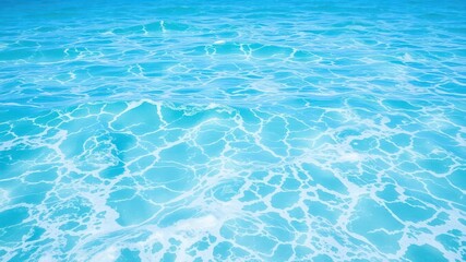 Obraz premium Pure blue turquoise water with waves and foam, perfect for relaxation, serene, texture