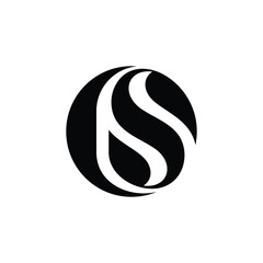 Initial CS Simple Leaf Nature Logo Design, with Circle Concept Icon